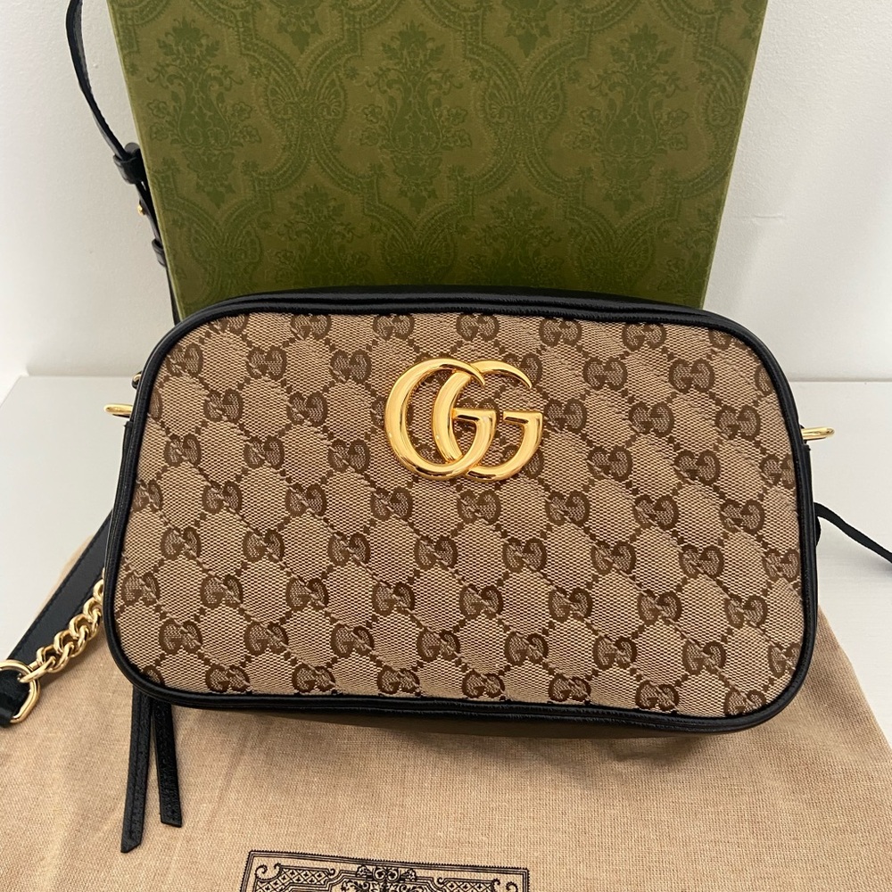 Authentic Gucci GG Marmont Canvas Crossbody Bag